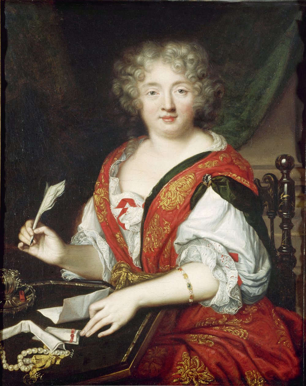 Porträtt av Marie de Rabutin-Chantal, Marquise de Sévigné 1626-1696, ca. 1680. av Unbekannt