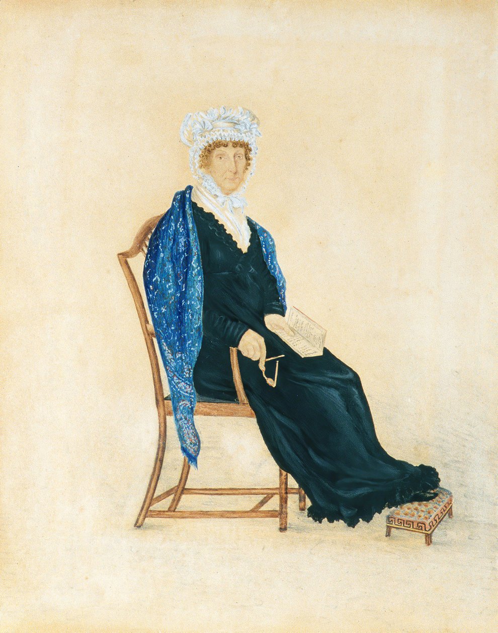 Porträtt av Mrs Crofts, ca. 1815-30. av Unbekannt