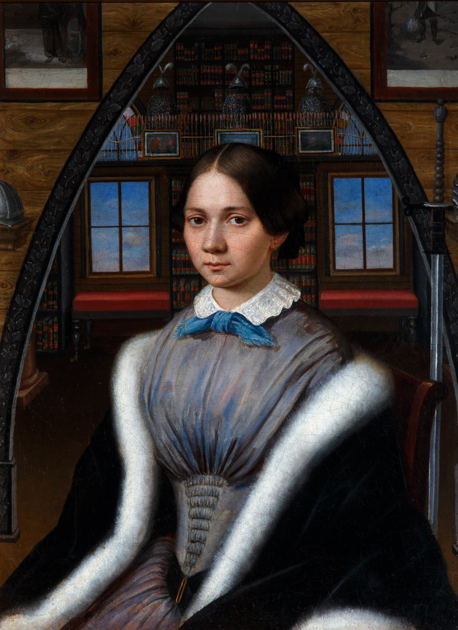 Porträtt av Natalia Nikolaevna Korsakova, ca. 1849 av Unbekannt