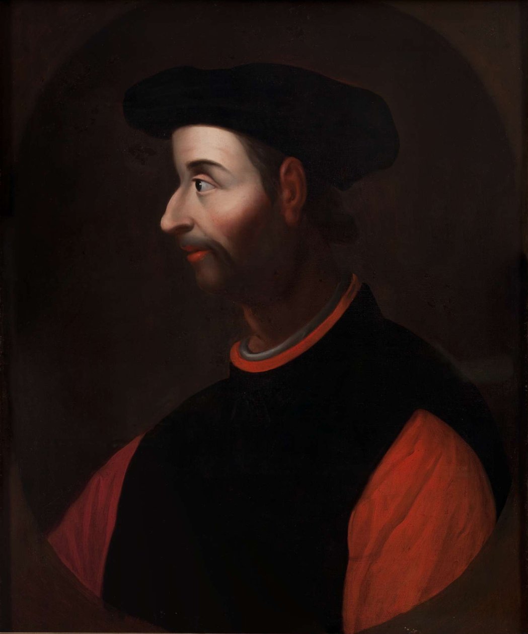 Porträtt av Niccolò Machiavelli 1469-1527, 1600-talets sista fjärdedel av Unbekannt