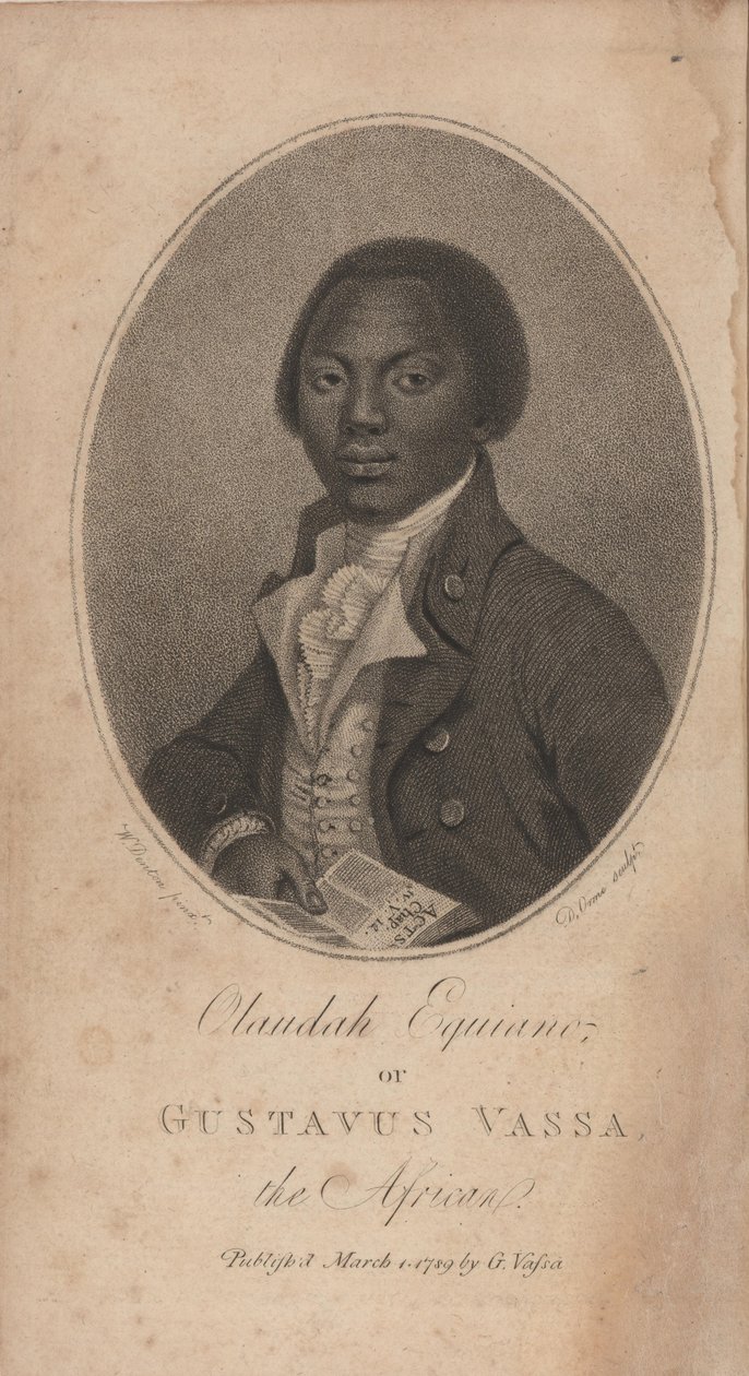Porträtt av Olaudah Equiano känd Gustavus Vassa 1745-1797, 1789. av Unbekannt