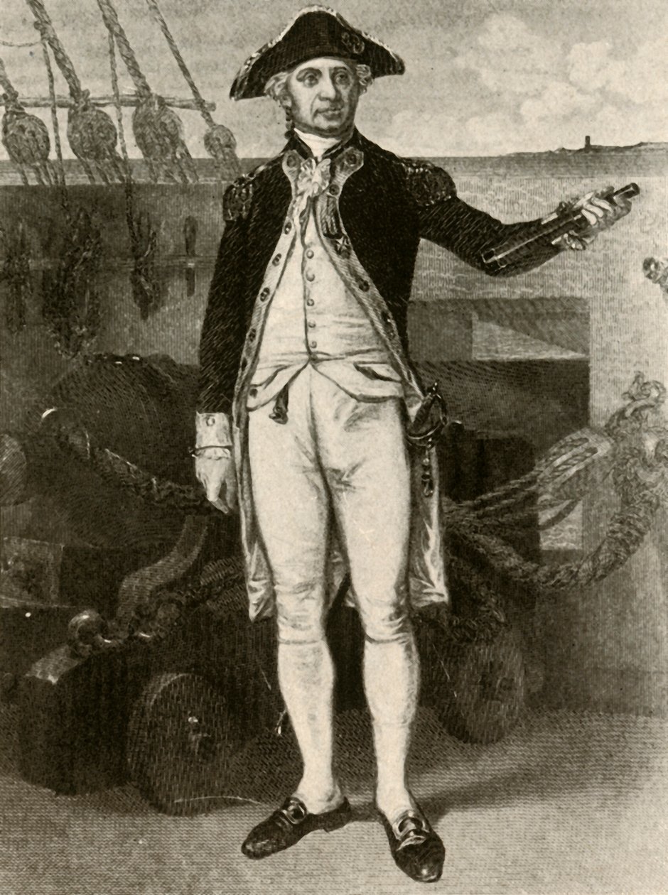 Porträtt av Paul Jones, Commodore of the United States Navy, c1780, 1937. av Unbekannt