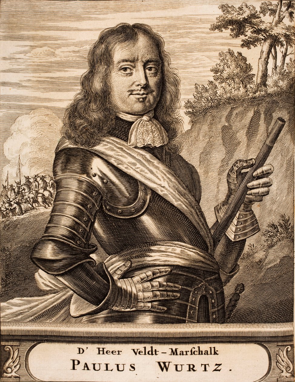 Porträtt av Paul Würtz 1612-1676 Från: Krigsscenen, 1675. av Unbekannt