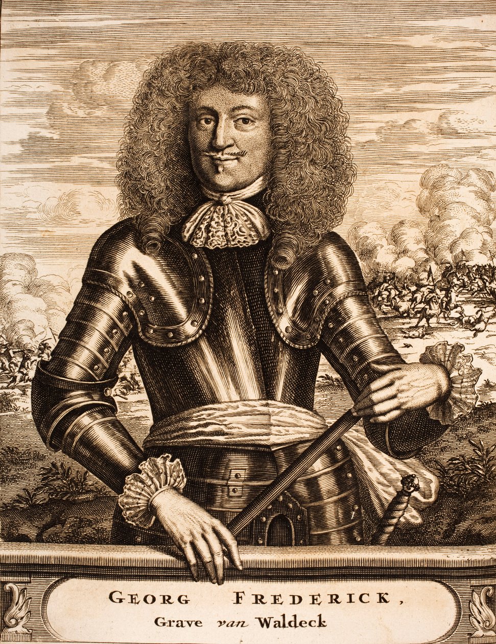 Porträtt av prins Georg Friedrich av Waldeck 1620-1692 Från: Krigsscenen, 1675. av Unbekannt
