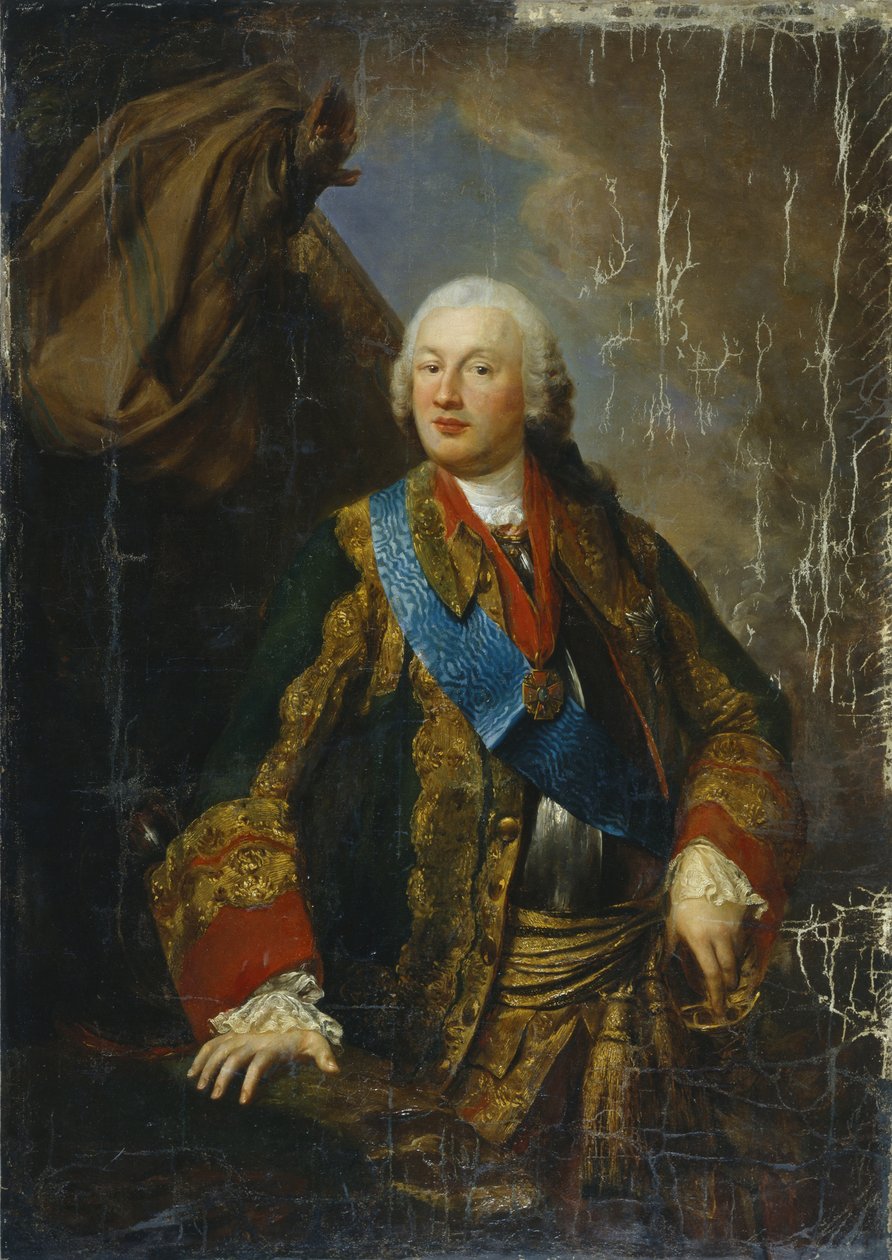 Porträtt av prins Mikhail Nikitich Volkonsky 1713-1788, mitten av 1700-talet. av Unbekannt