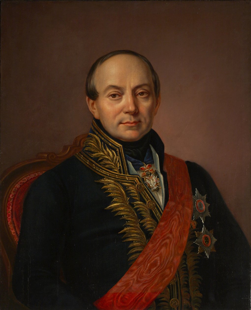 Porträtt av prins Platon Alexandrovich Shirinsky-Shikhmatov 1790-1853, mitten av 1800-talet. av Unbekannt