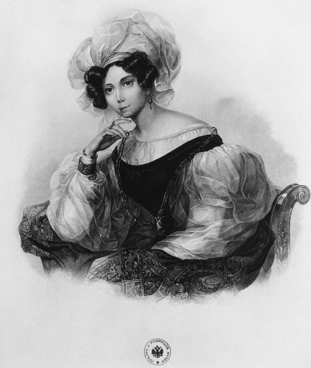 Porträtt av prinsessan Zinaida Alexandrovna Volkonskaya 1792-1862 av Unbekannt