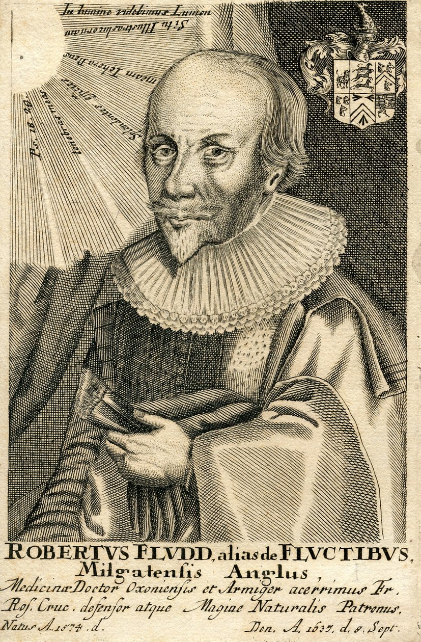 Porträtt av Robert Fludd 1574-1637, 1600-talet av Unbekannt