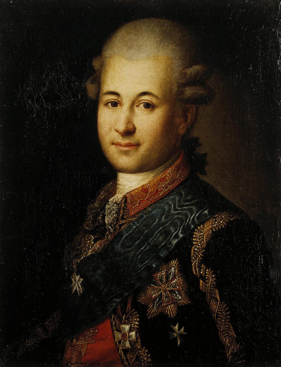 Porträtt av Semyon Zorich 1745-1799, Katarina den storas favorit, sent 1700-tal. av Unbekannt