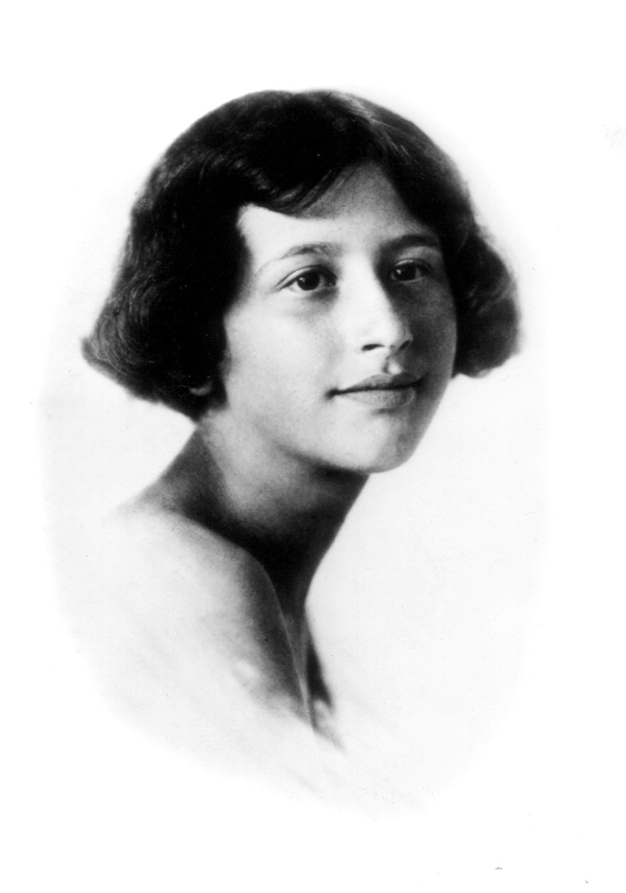 Porträtt av Simone Weil (s/v foto) av Unbekannt