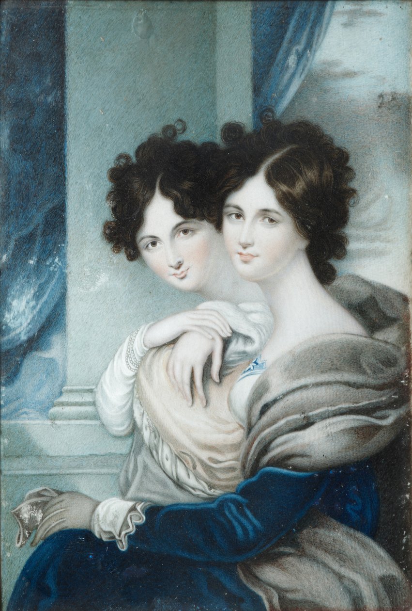 Porträtt av systrarna prinsessorna Anna Petrovna 1777-1805 och Ekaterina Petrovna 1783-1830 Lopukhin av Unbekannt
