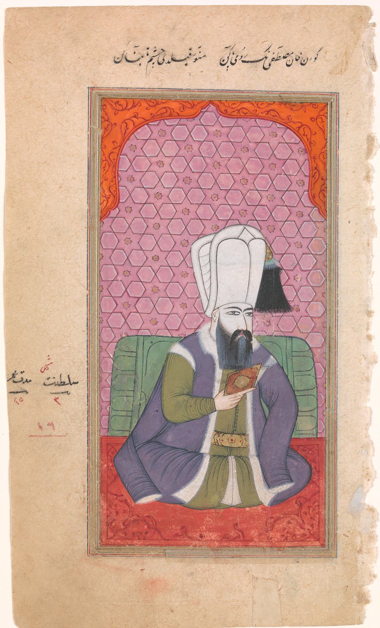 Porträtt av Sultan Mustafa I r. 1617-18, 1622-23, sent 1600-tidigt 1700-tal. av Unbekannt