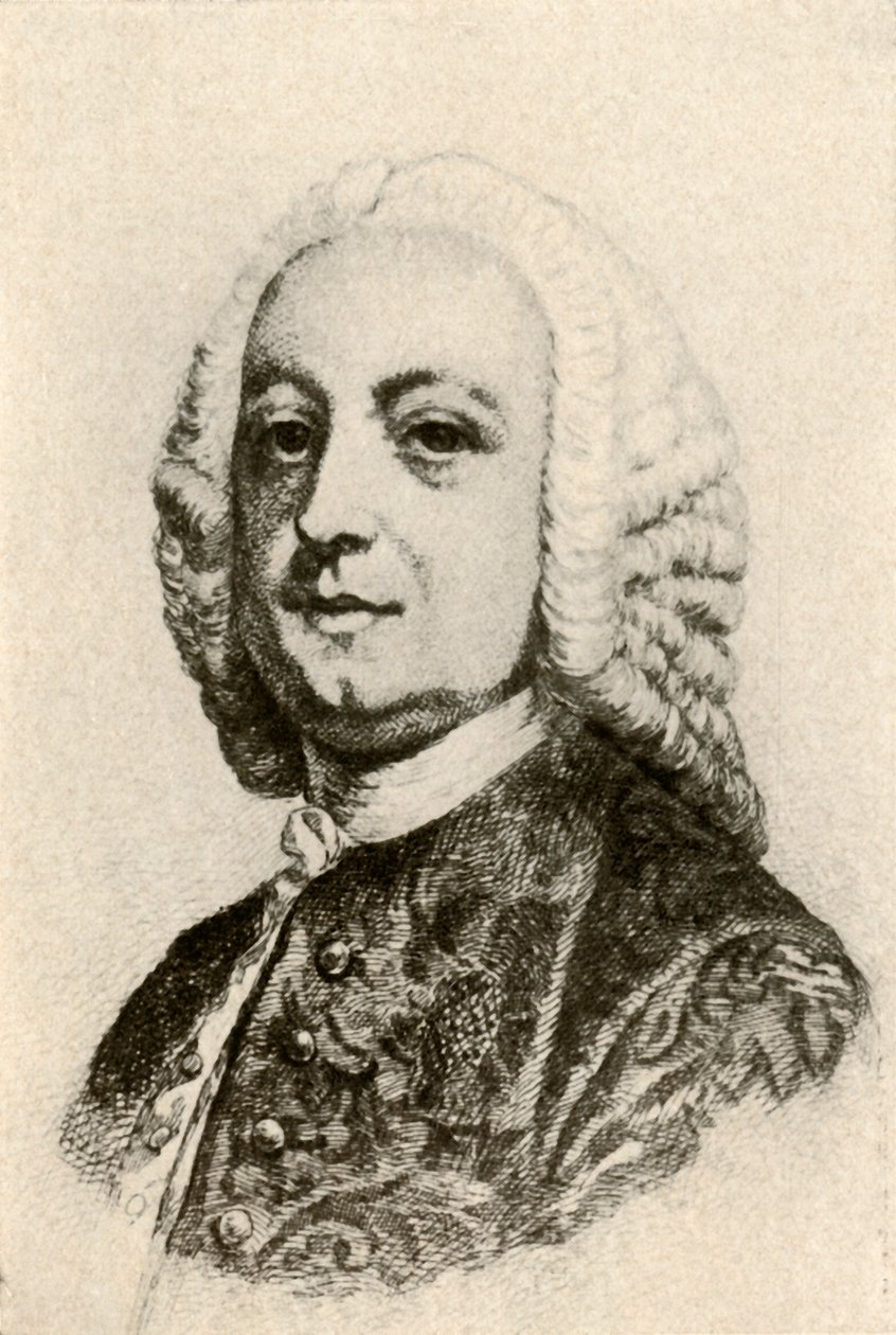 Porträtt av Thomas Penn, kolonialguvernör, c1760, 1937. av Unbekannt