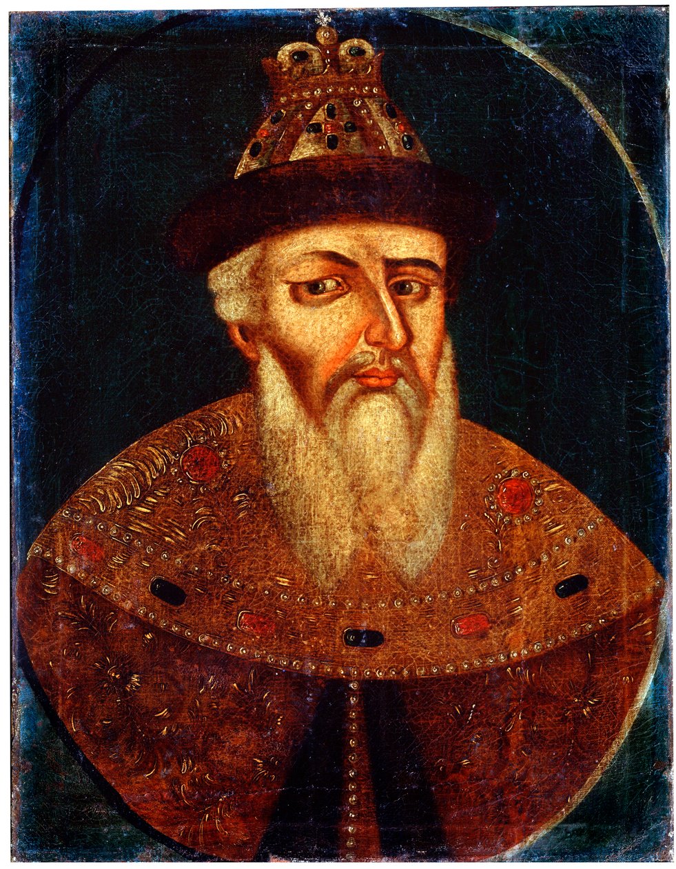 Porträtt av tsar Ivan IV den förskräcklige, tidigt 1700-tal av Unbekannt