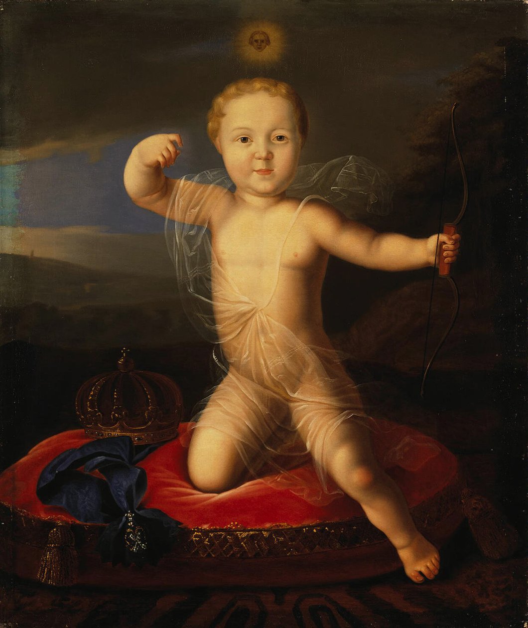 Porträtt av Tsarevich Peter Petrovich av Ryssland 1715-1719, första kvartalet av 1800-talet. av Unbekannt