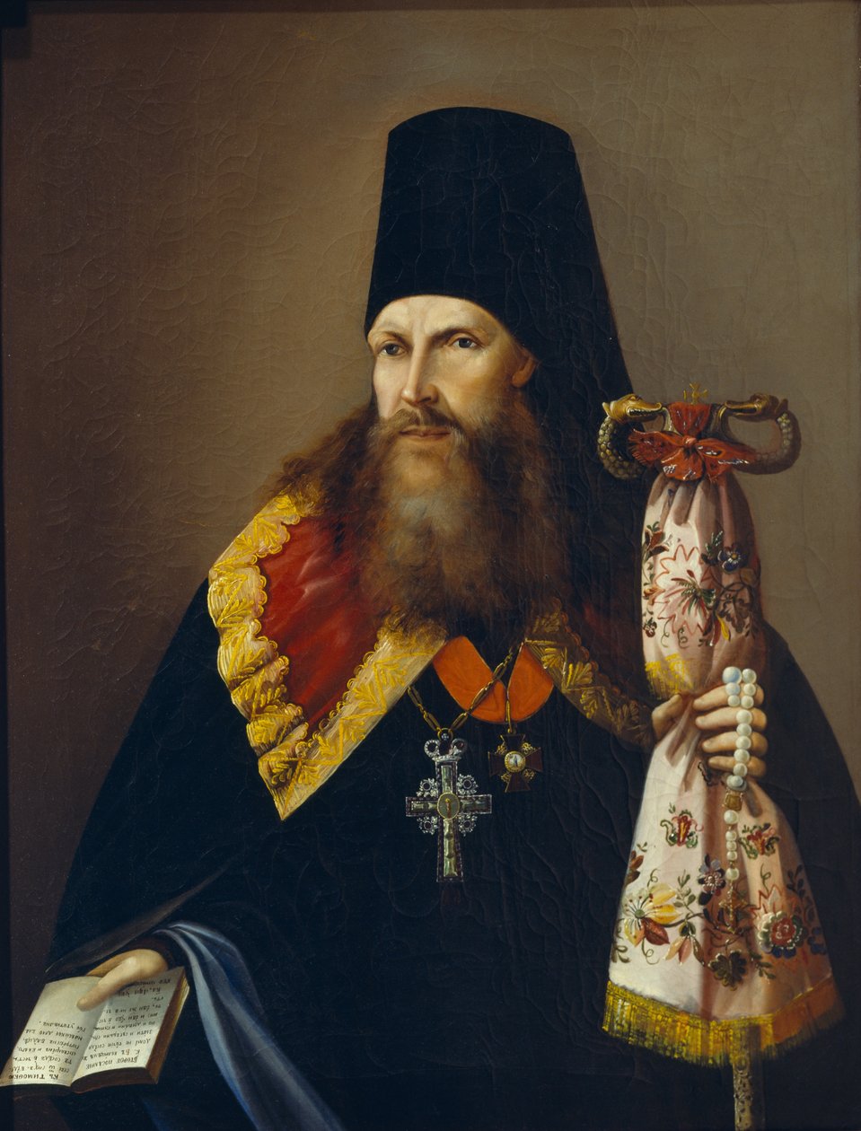 Porträtt av Varlaam Denisov, ärkebiskop av Ural 1804-1873, mitten av 1800-talet. av Unbekannt