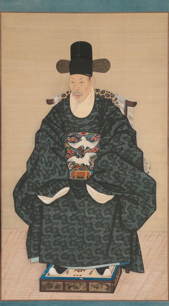 Porträtt av Yun Dongseom 1710-1795, ca. 1790-1805. av Unbekannt