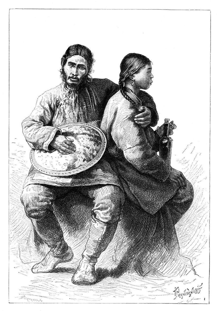 Porträtt av ett guld Nanai-par, 1895 av Unbekannt