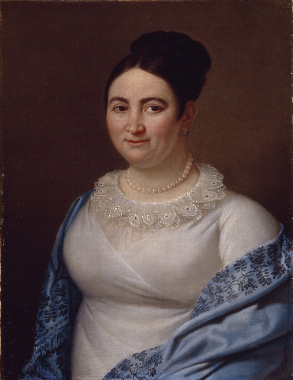 Porträtt av en dam, 1855 av Unbekannt