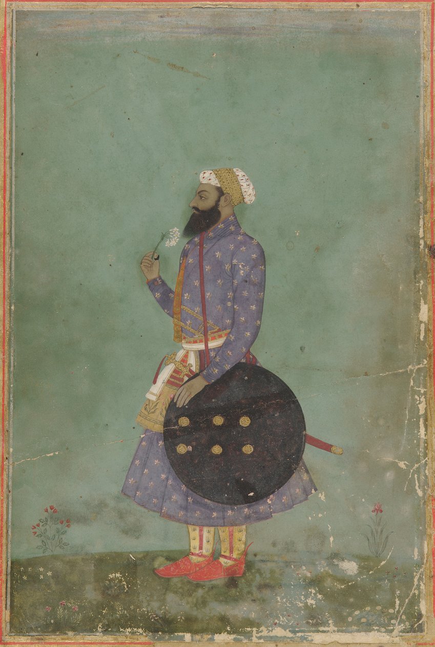 Porträtt av en prins, Mughal-dynastin, 1700-talet. av Unbekannt