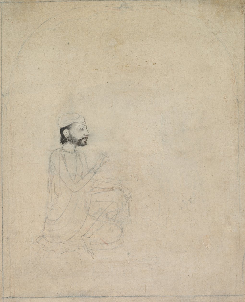 Porträtt av en sittande man, ca. 1830-1850. av Unbekannt