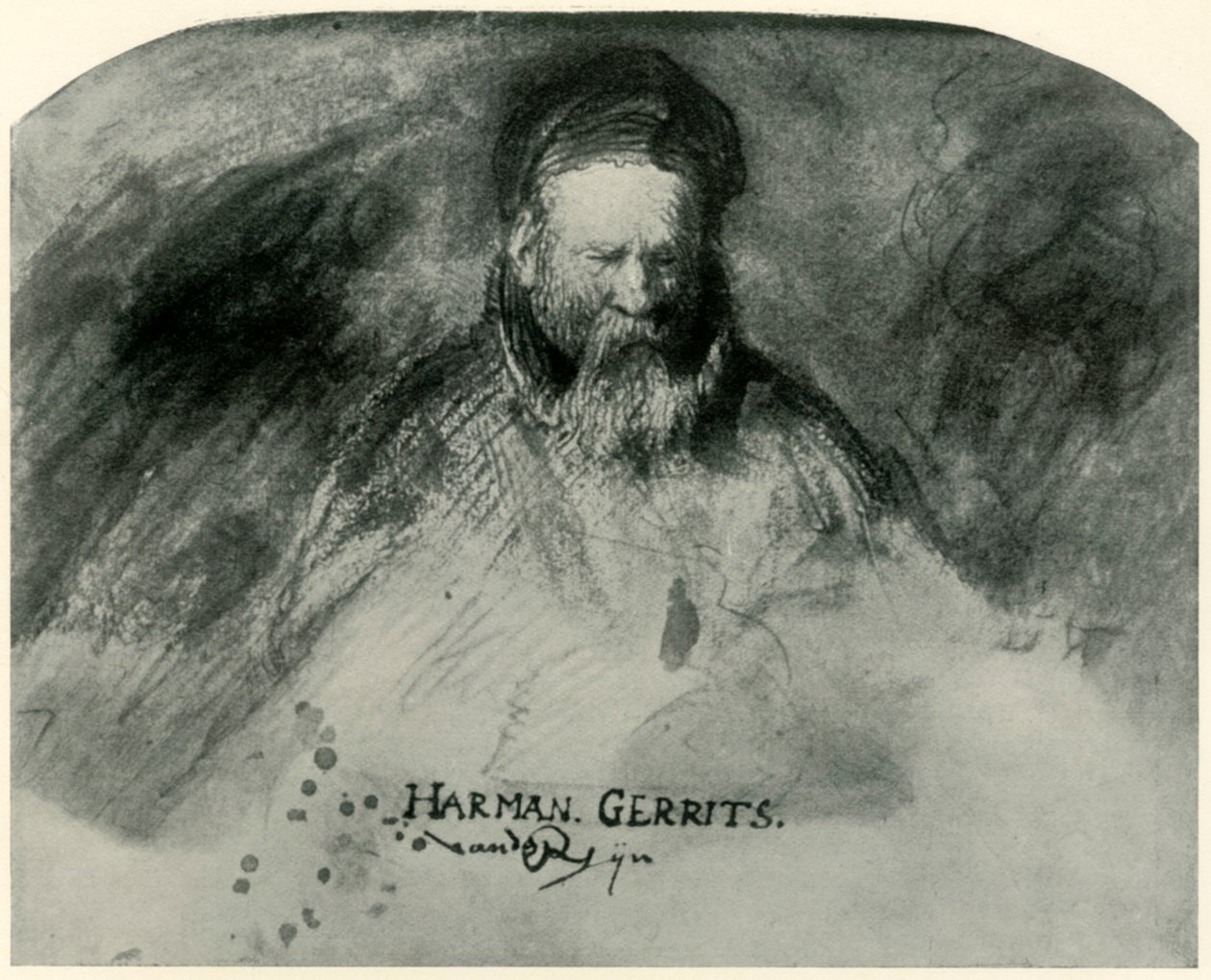 Porträtt av en gammal man Rembrandts far, 1625-1630, 1906. av Unbekannt
