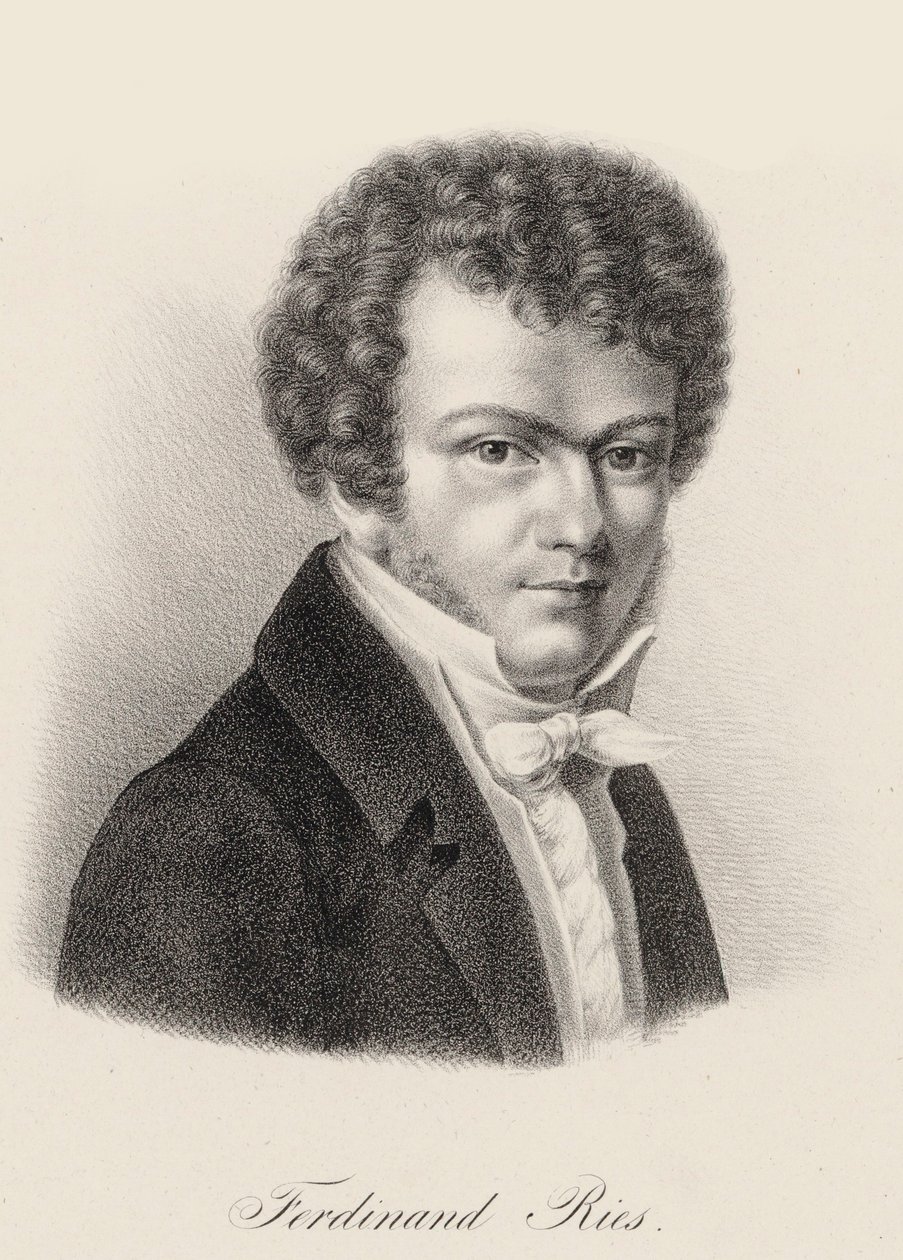 Porträtt av pianisten och kompositören Ferdinand Ries 1784-1838, ca. 1830. av Unbekannt