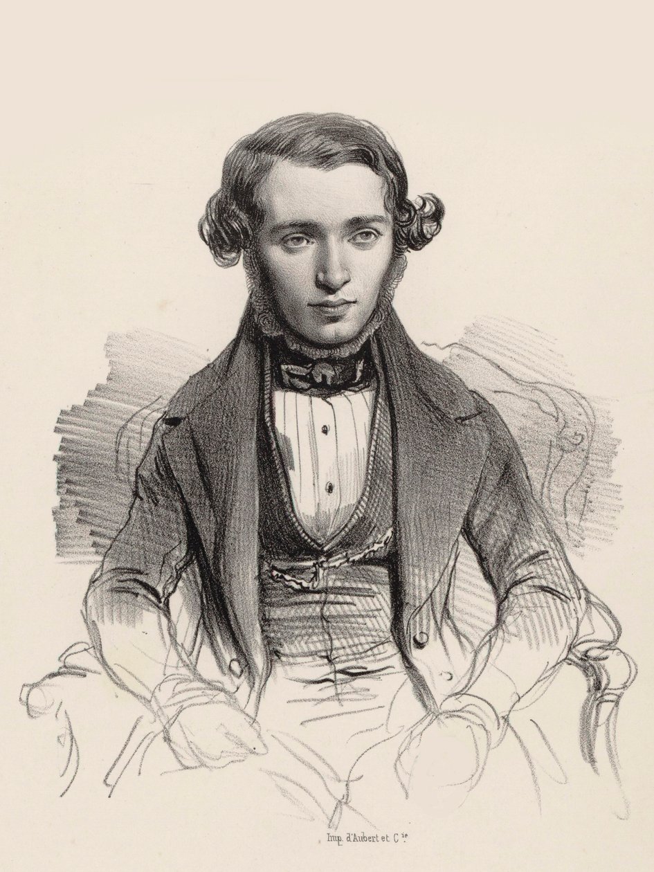 Porträtt av pianisten och kompositören Jacob Rosenhain 1813-1894, 1845. av Unbekannt