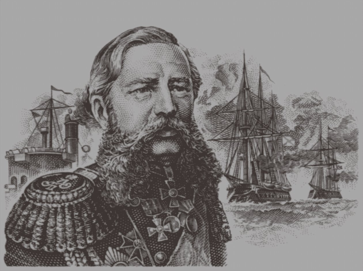 Porträtt av amiralen Grigory Ivanovich Butakov 1820-1882, 1900-talet av Unbekannt