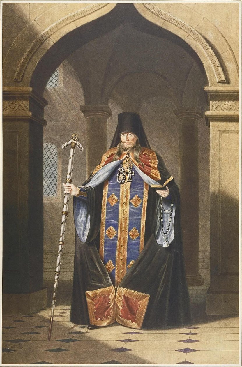 Porträtt av Arkimandriten Photius av Ryssland 17921838, 1820-talet av Unbekannt