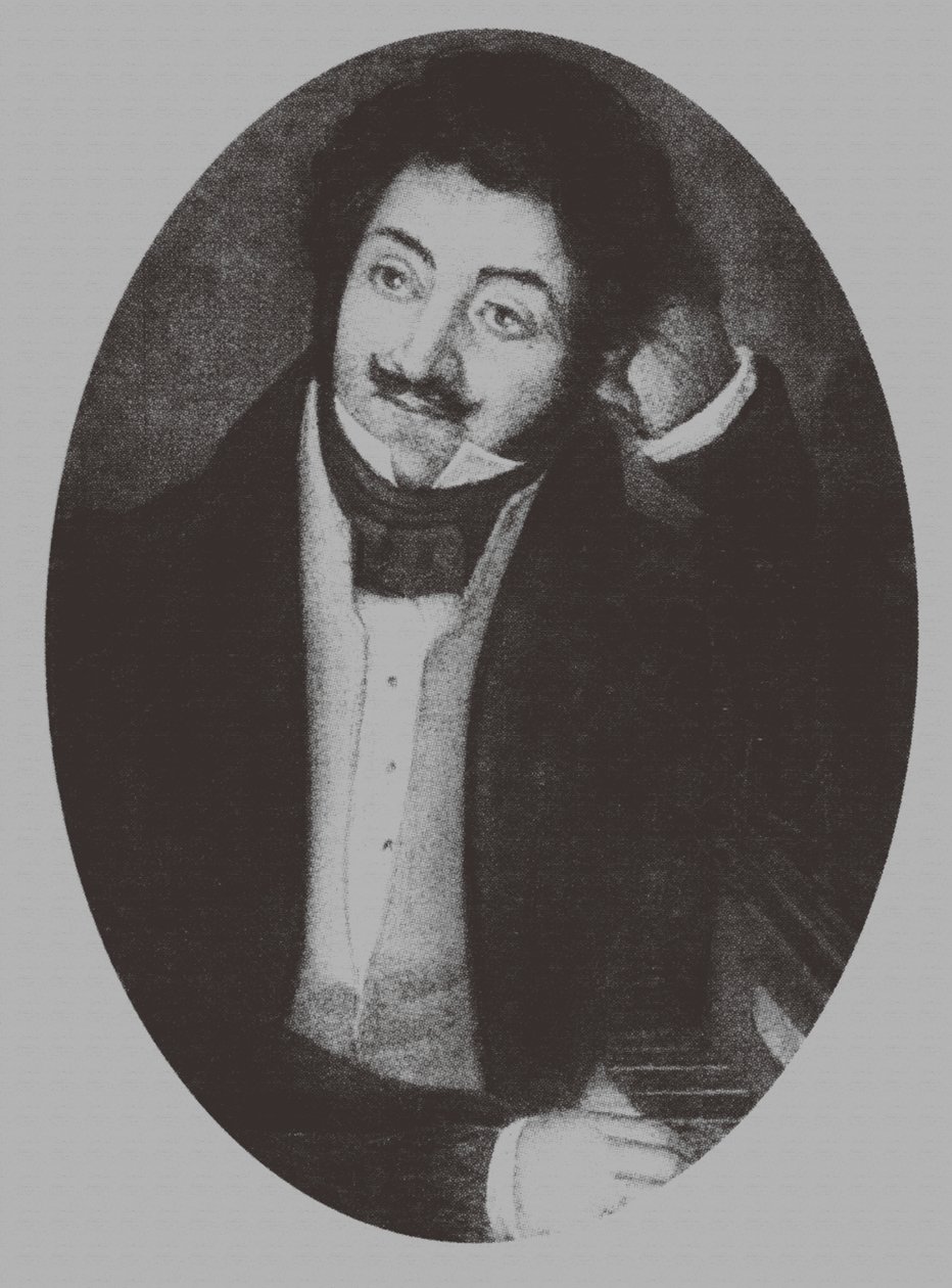 Porträtt av kompositören Alexander Aleksandrovich Alyabyev 1787-1851, 1810-talet av Unbekannt