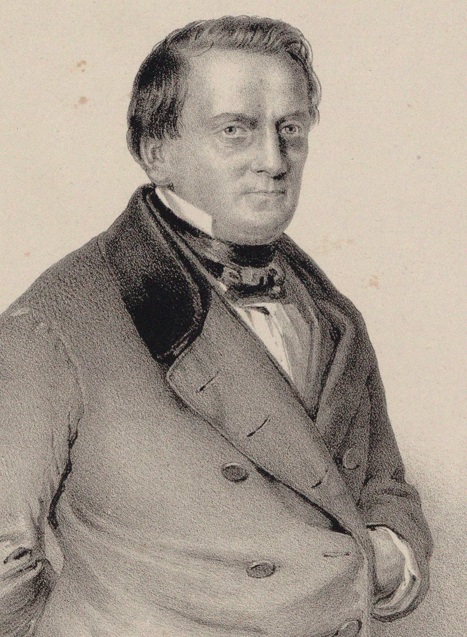 Porträtt av kompositören Franz Lachner 1803-1890, 1850. av Unbekannt
