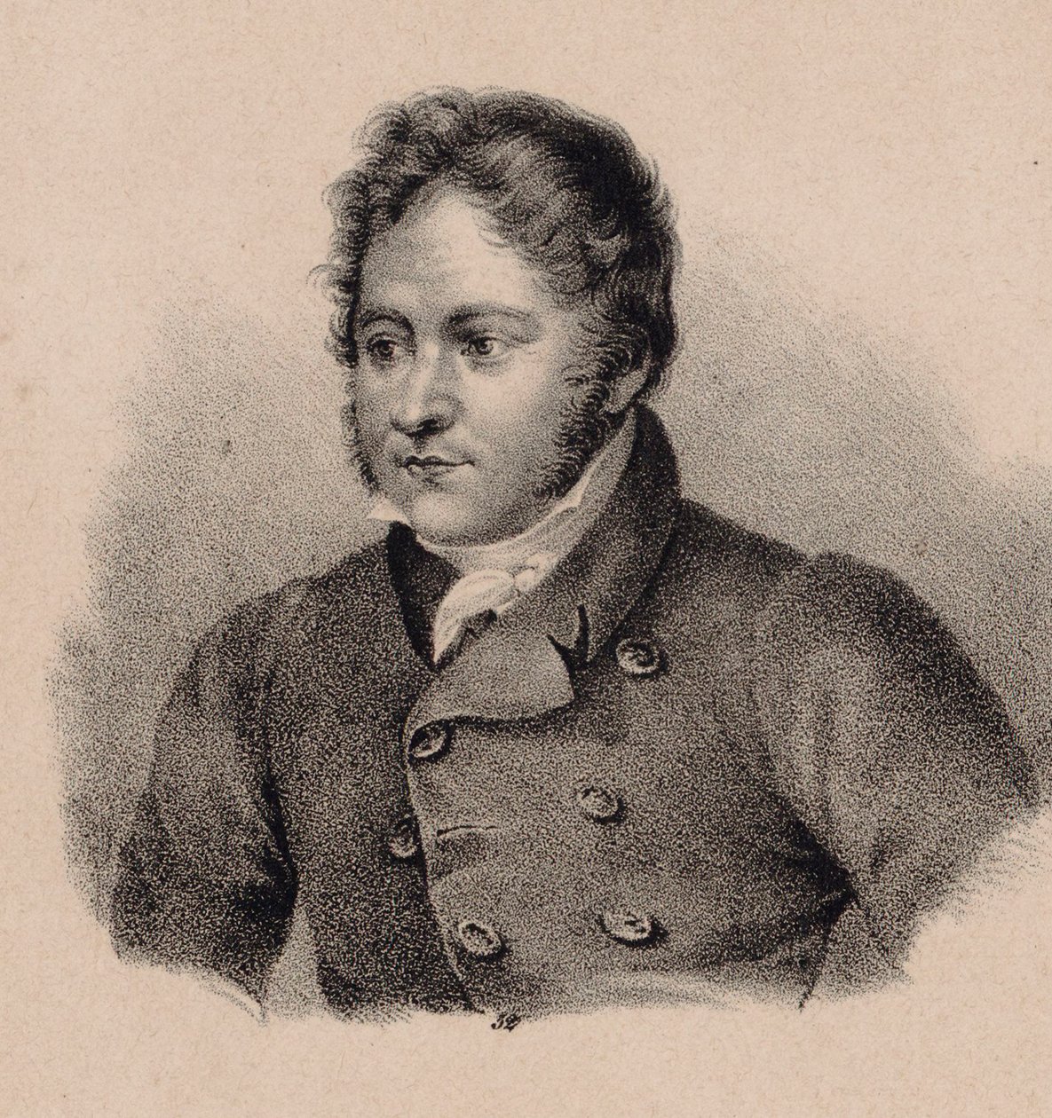 Porträtt av tonsättaren Johann Bernhard Logier 1777-1846. av Unbekannt