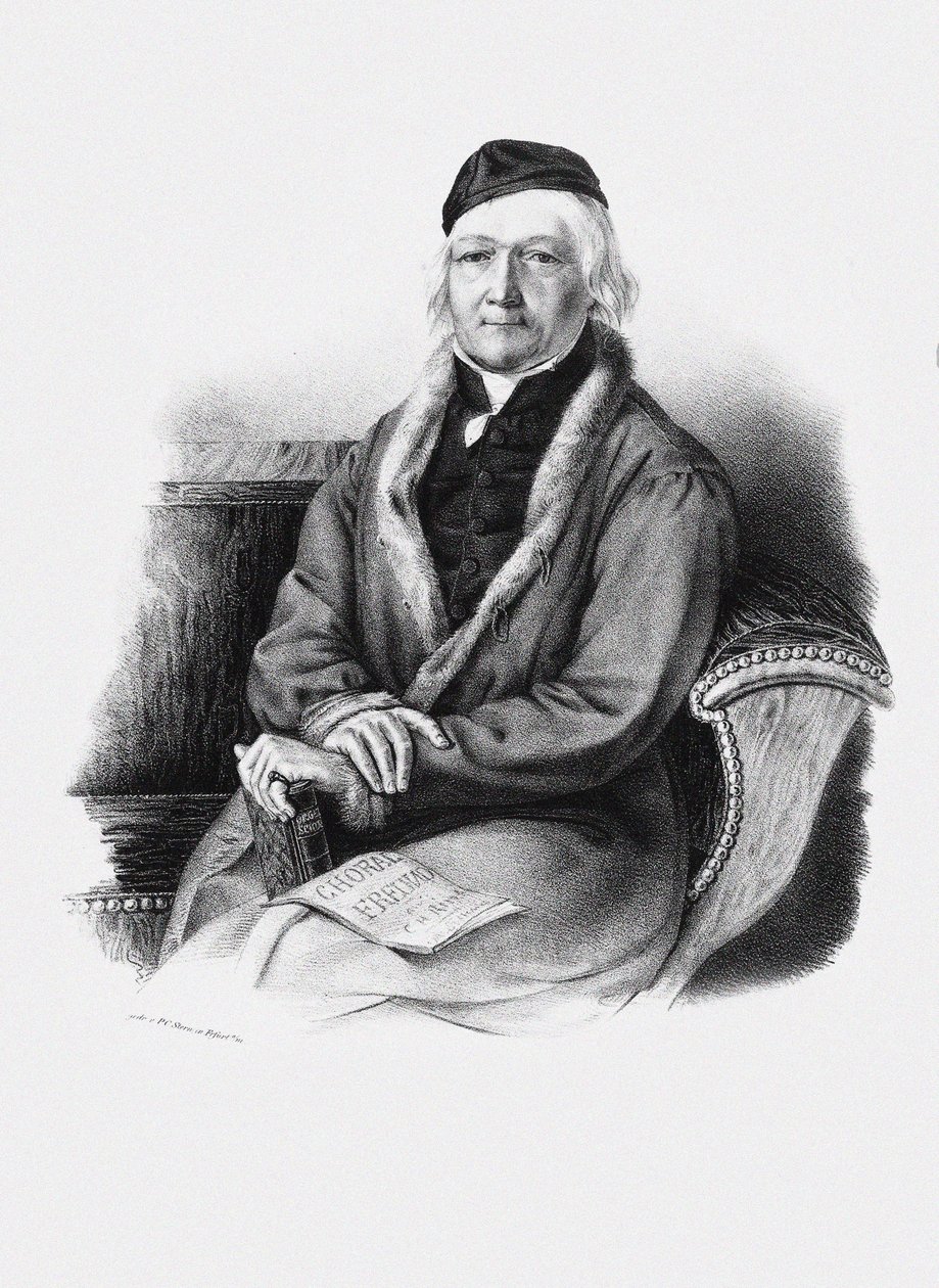Porträtt av kompositören Johann Christian Heinrich Rinck 1770-1846. av Unbekannt