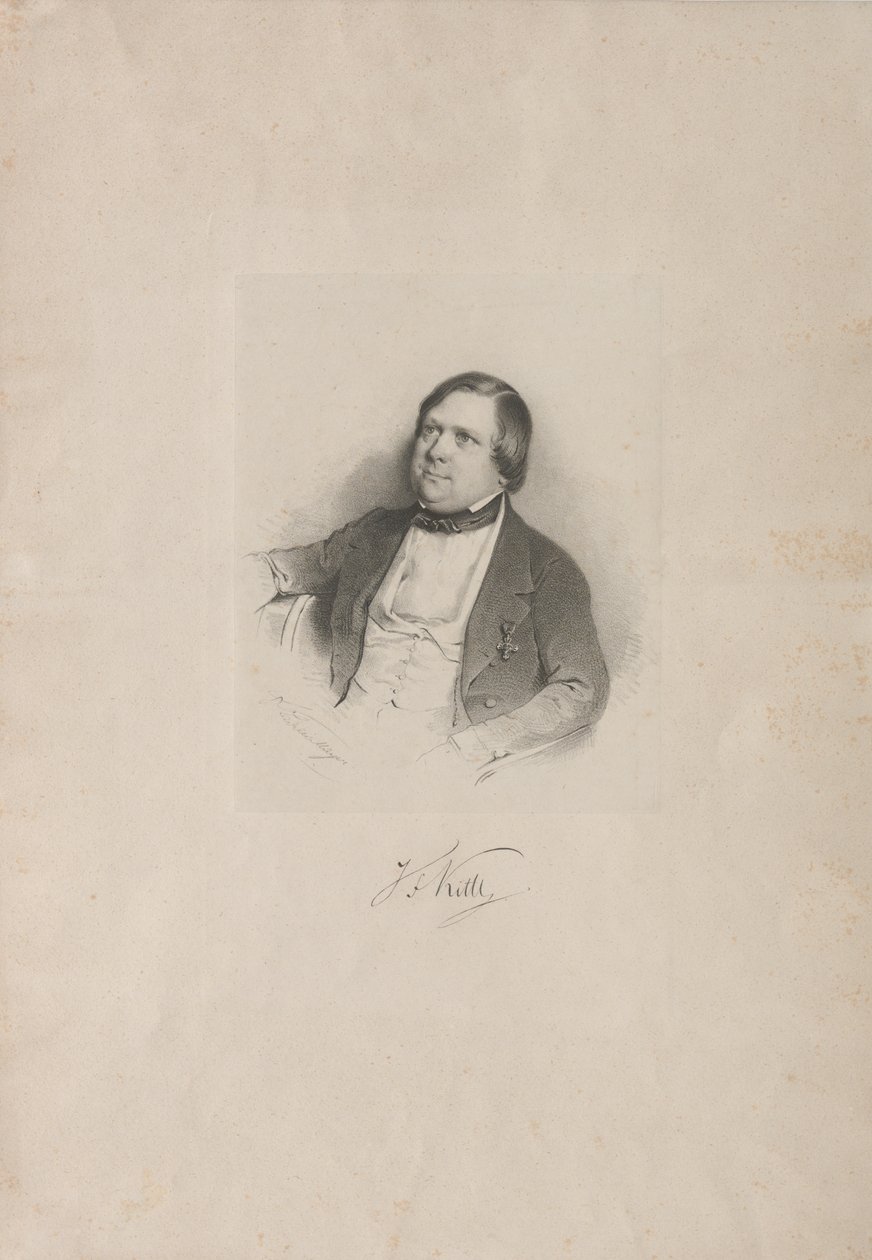 Porträtt av kompositören Johann Friedrich Kittl 1806-1868, ca. 1850. av Unbekannt