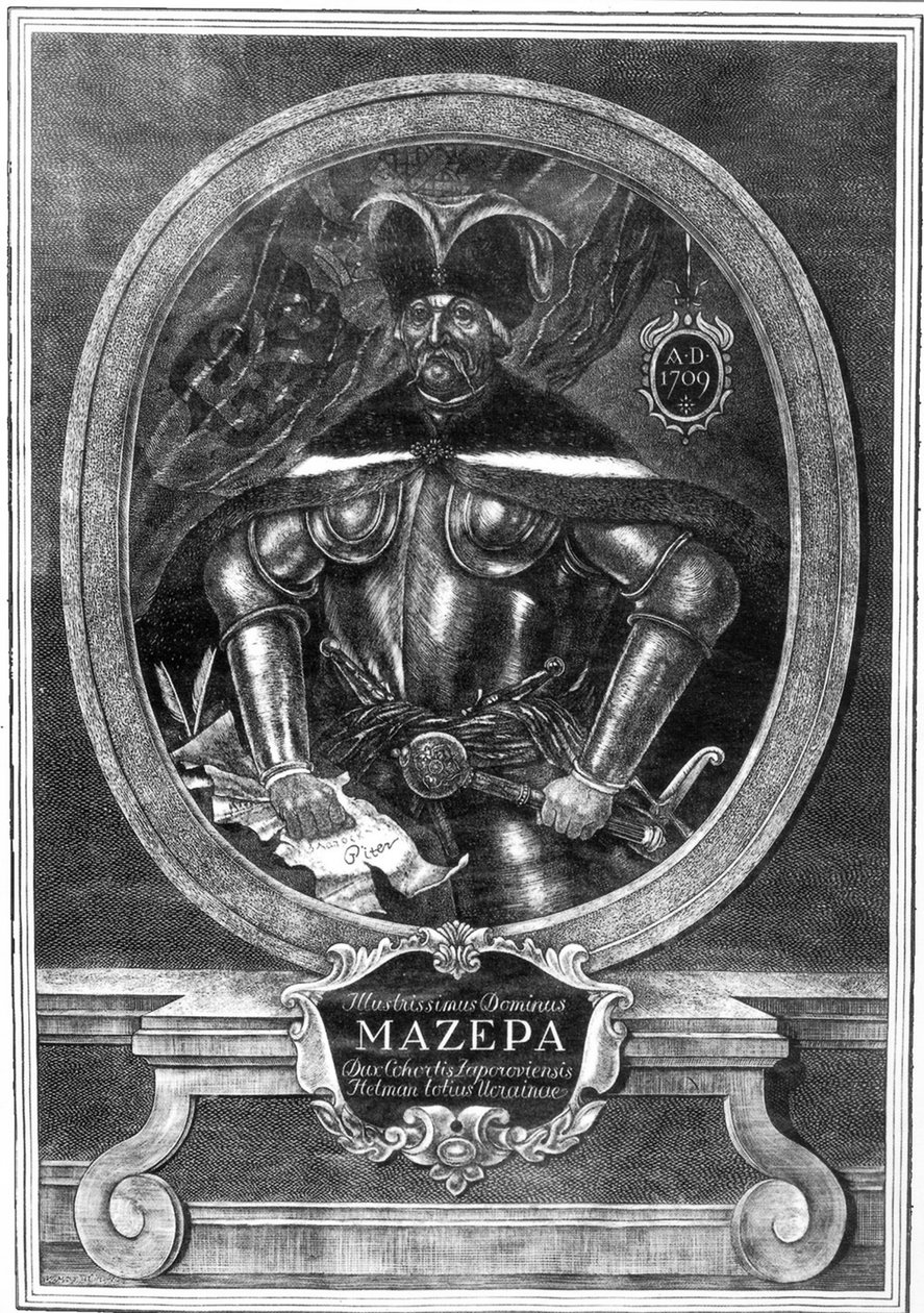 Porträtt av hetman Ivan Mazepa 1639-1709, 1709 av Unbekannt
