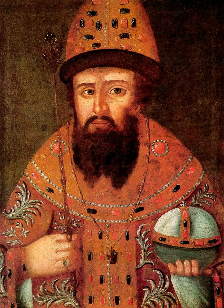 Porträtt av tsaren Michail I Fyodorovich av Ryssland