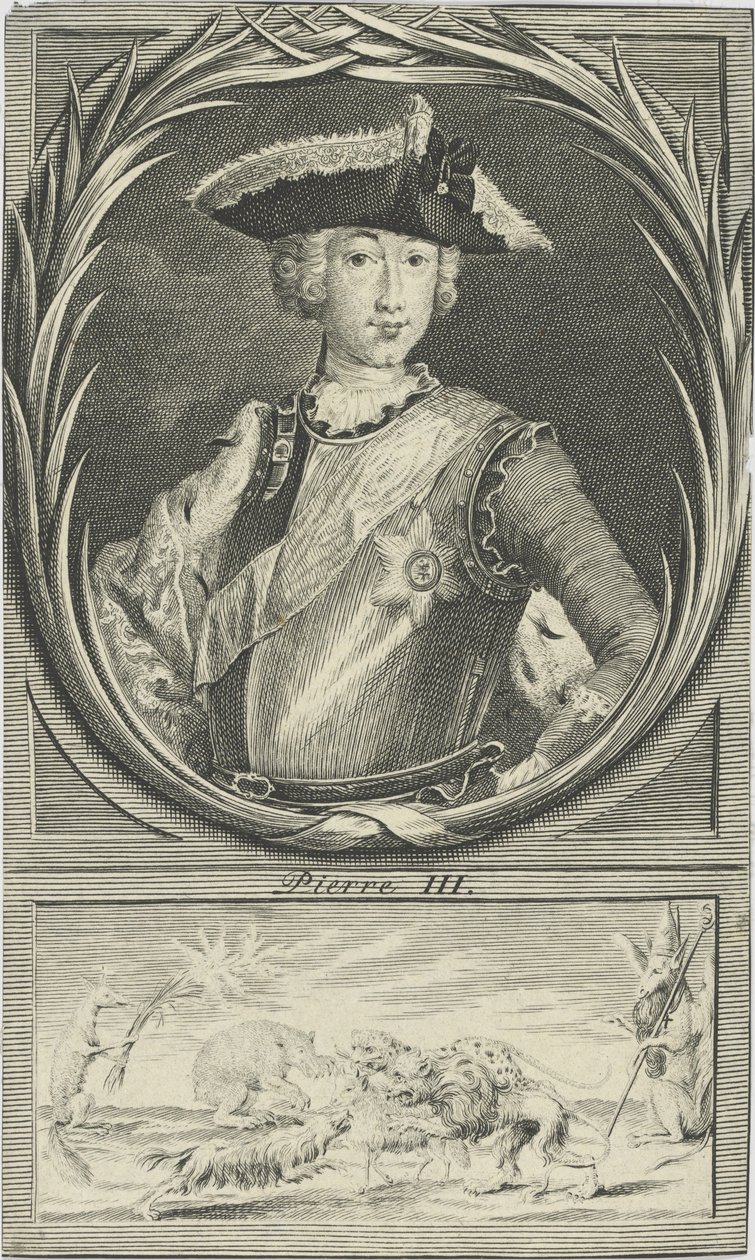 Porträtt av tsaren Peter III av Ryssland 1728-1762, ca. 1750. av Unbekannt