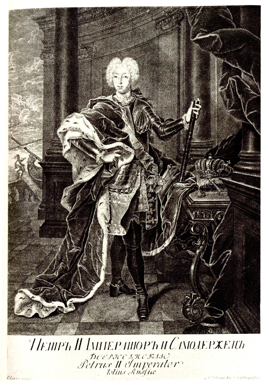 Porträtt av tsaren Peter II av Ryssland 1715-1730 av Unbekannt