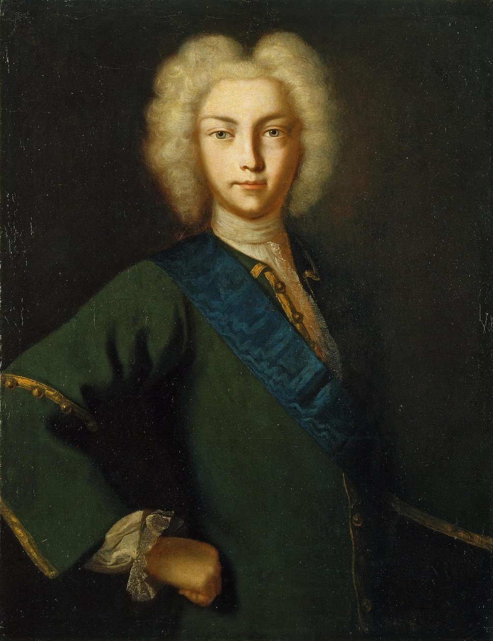 Porträtt av tsaren Peter II av Ryssland 1715-1730, 1700-talet av Unbekannt