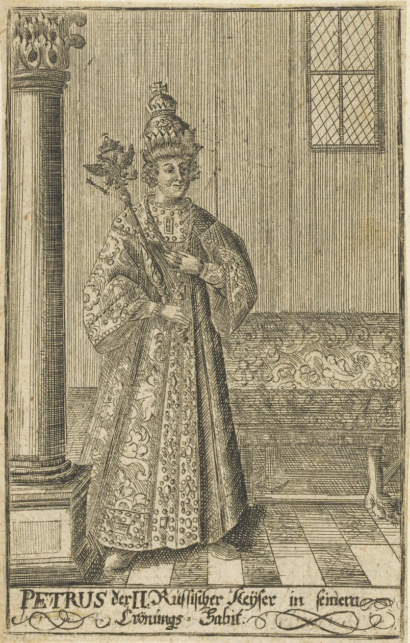 Porträtt av tsaren Peter II av Ryssland 1715-1730, ca 1730. av Unbekannt