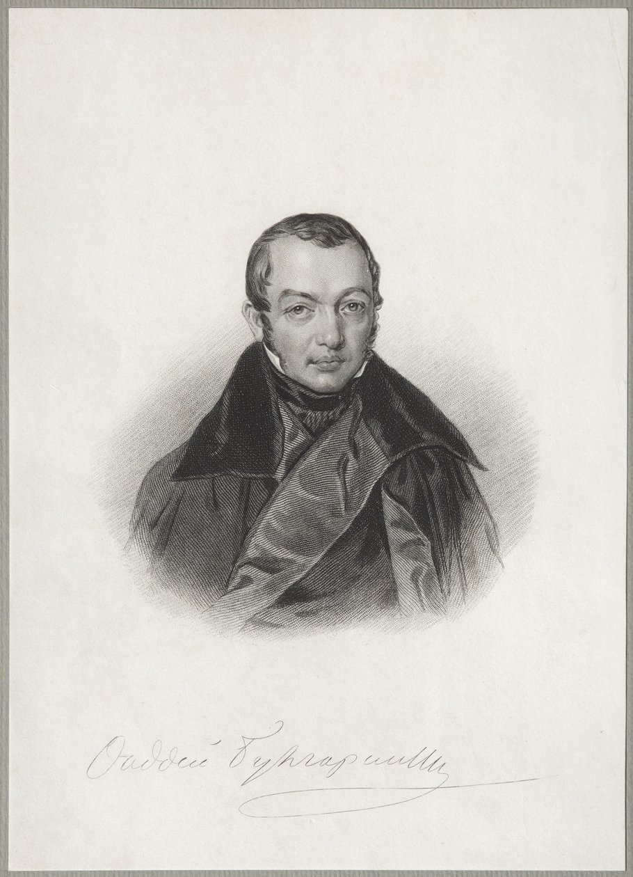 Porträtt av författaren Faddei Bulgarin 1789-1859, 1841 av Unbekannt