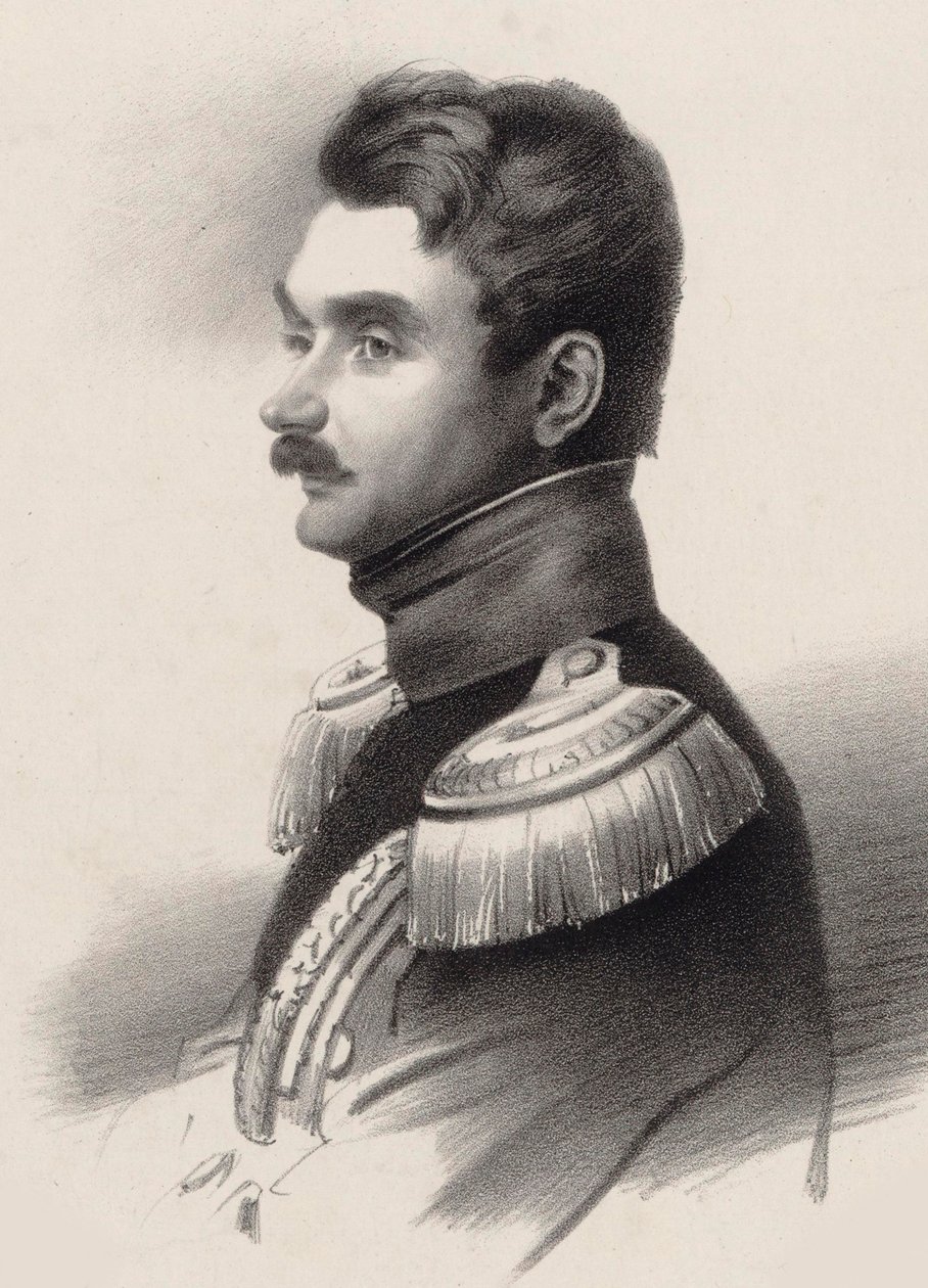 Porträtt av kompositören Alexei Fyodorovich Lvov 1798-1870. av Unbekannt