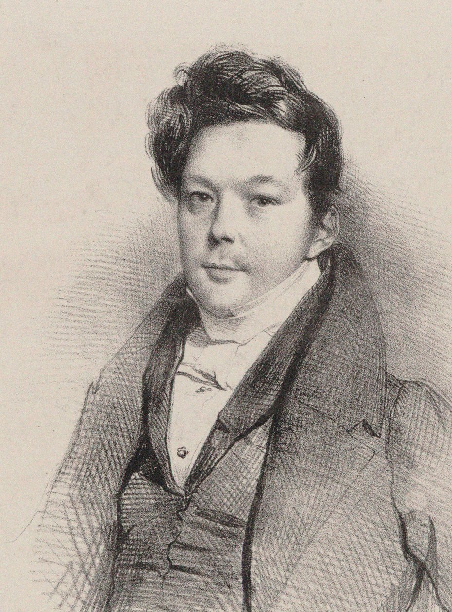 Porträtt av kompositören Auguste-Mathieu Panseron 1796-1859, 1820. av Unbekannt