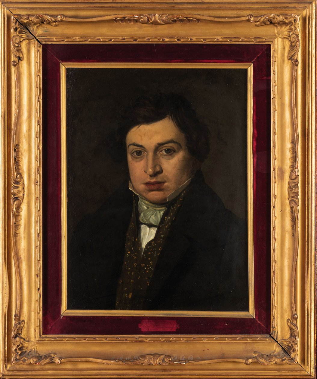 Porträtt av kompositören Gioachino Antonio Rossini 1792-1868. av Unbekannt