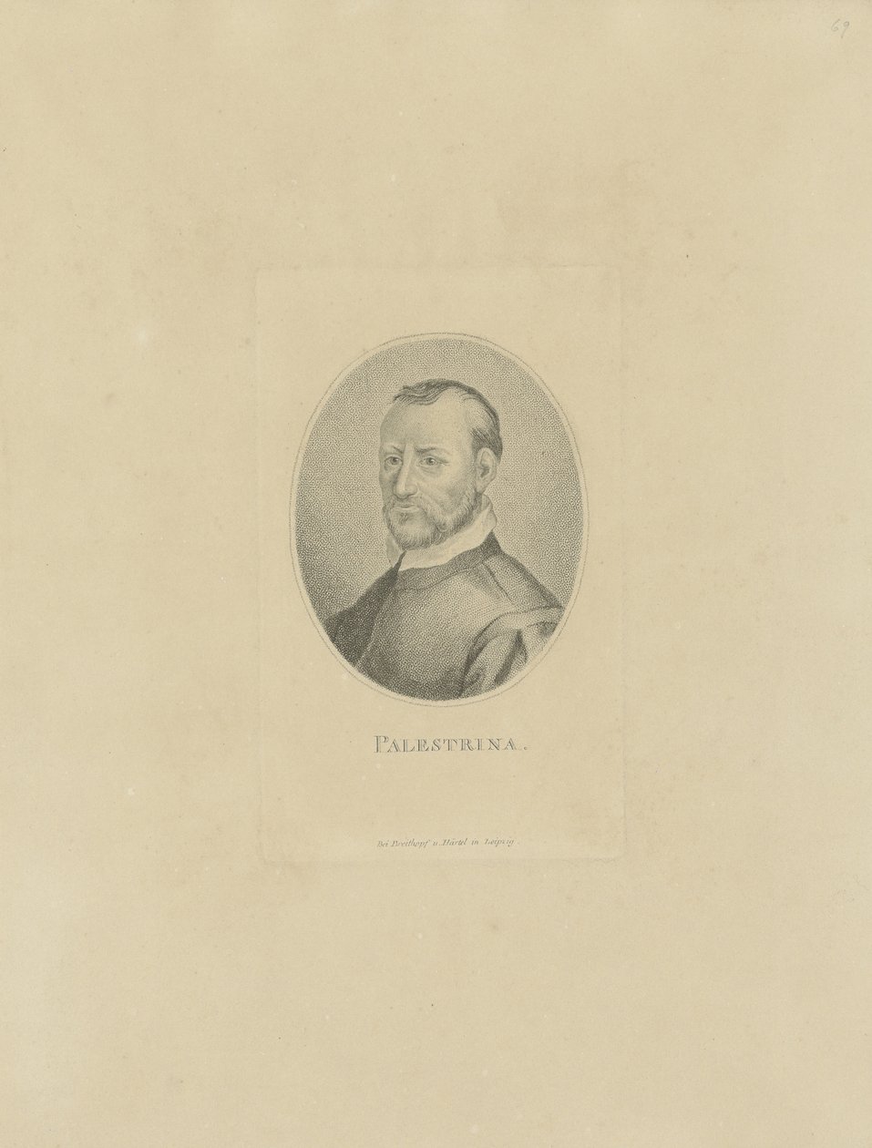 Porträtt av kompositören Giovanni Pierluigi da Palestrina 1526-1594, ca. 1800. av Unbekannt