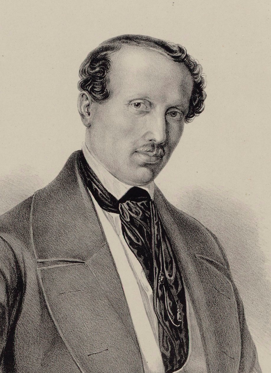 Porträtt av kompositören Hans Christian Lumbye 1810-1874, ca. 1850. av Unbekannt