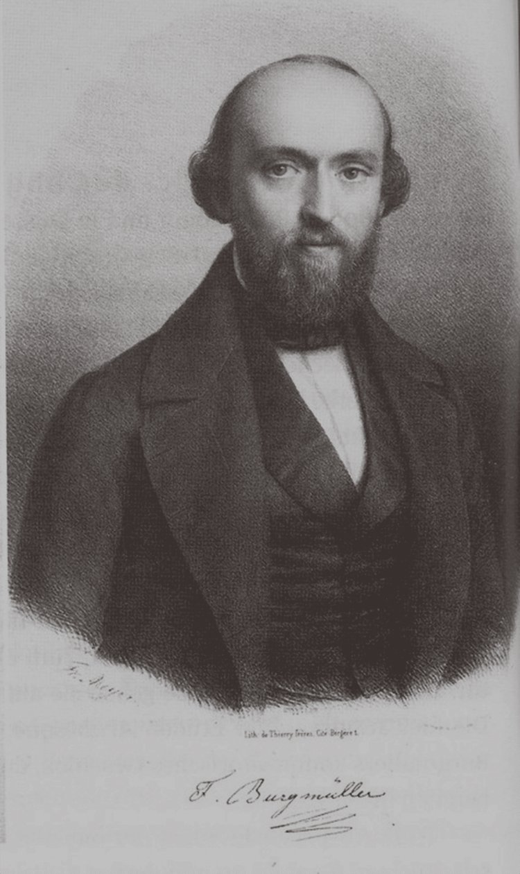 Porträtt av kompositören Johann Friedrich Franz Burgmüller 1806-1874, ca. 1840 av Unbekannt