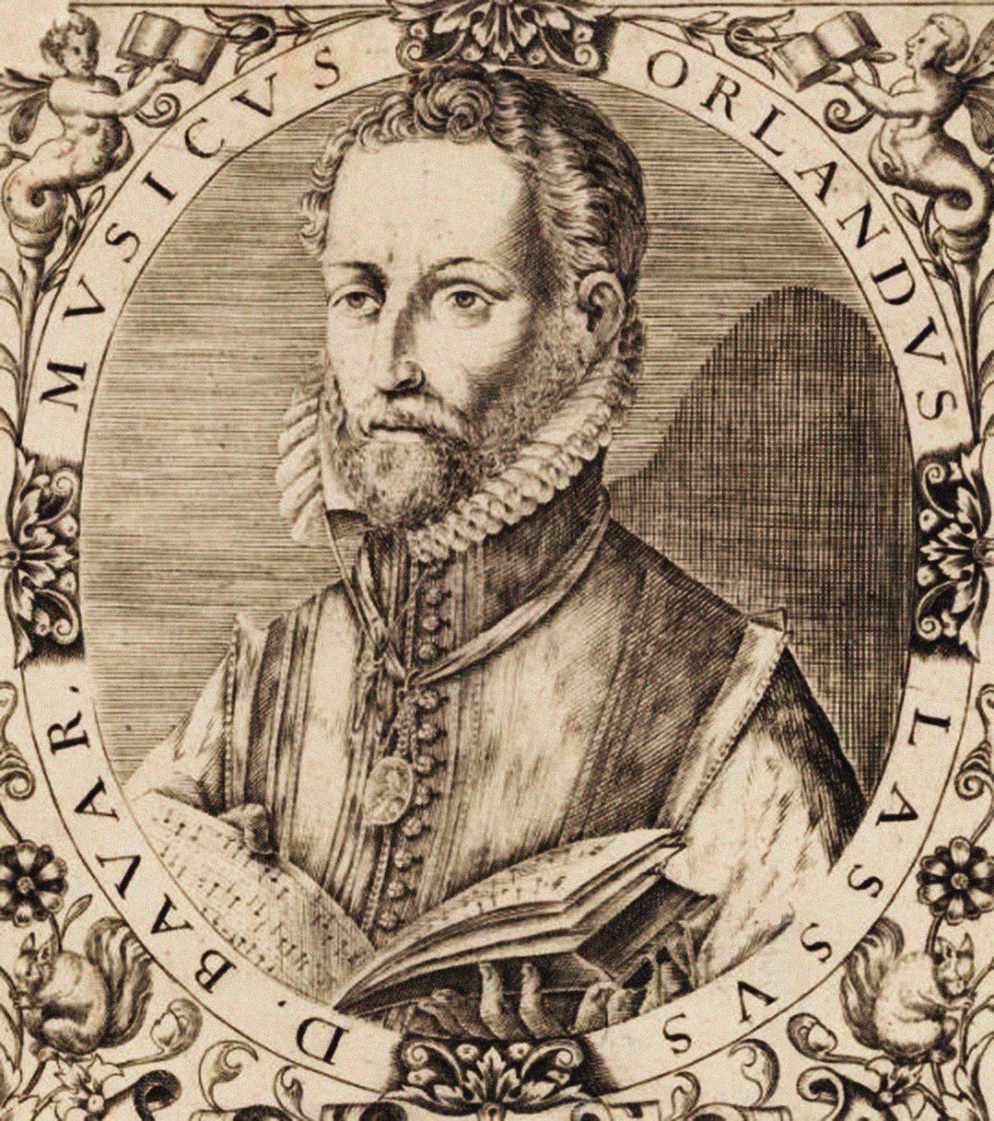 Porträtt av kompositören Roland de Lassus 1532-1594. av Unbekannt
