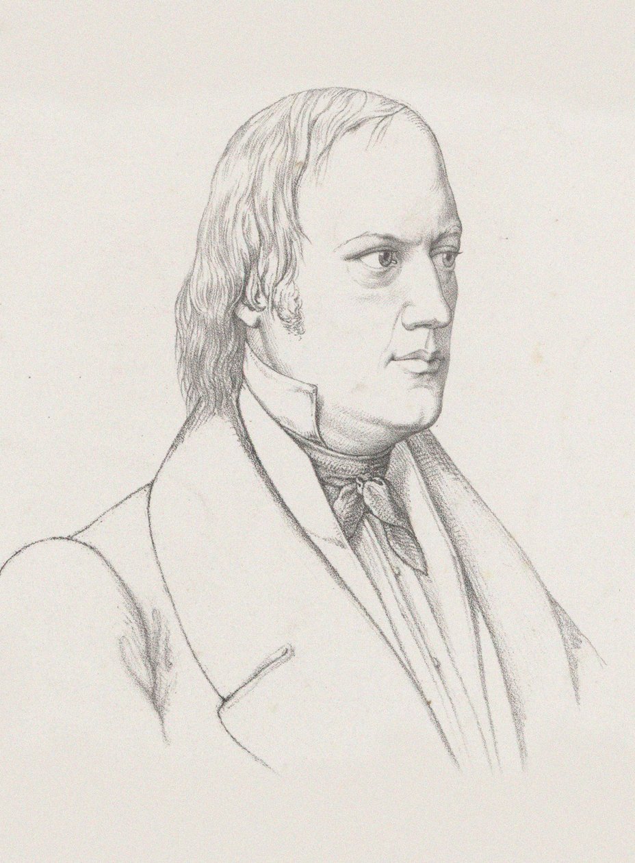 Porträtt av dirigenten och kompositören Johann Nepomuk Schelble 1789-1837, ca. 1830-1840. av Unbekannt
